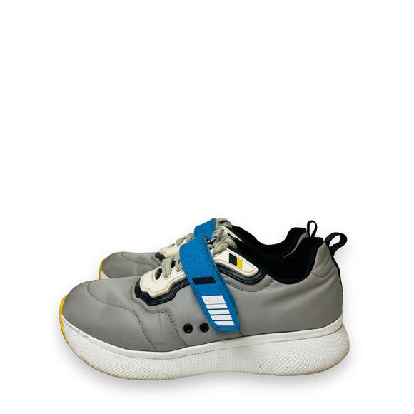 PRADA Sport Grey Nylon And Rubber Strap Lace Up Sneakers Size EU 38.5 US 8. - Picture 5 of 8